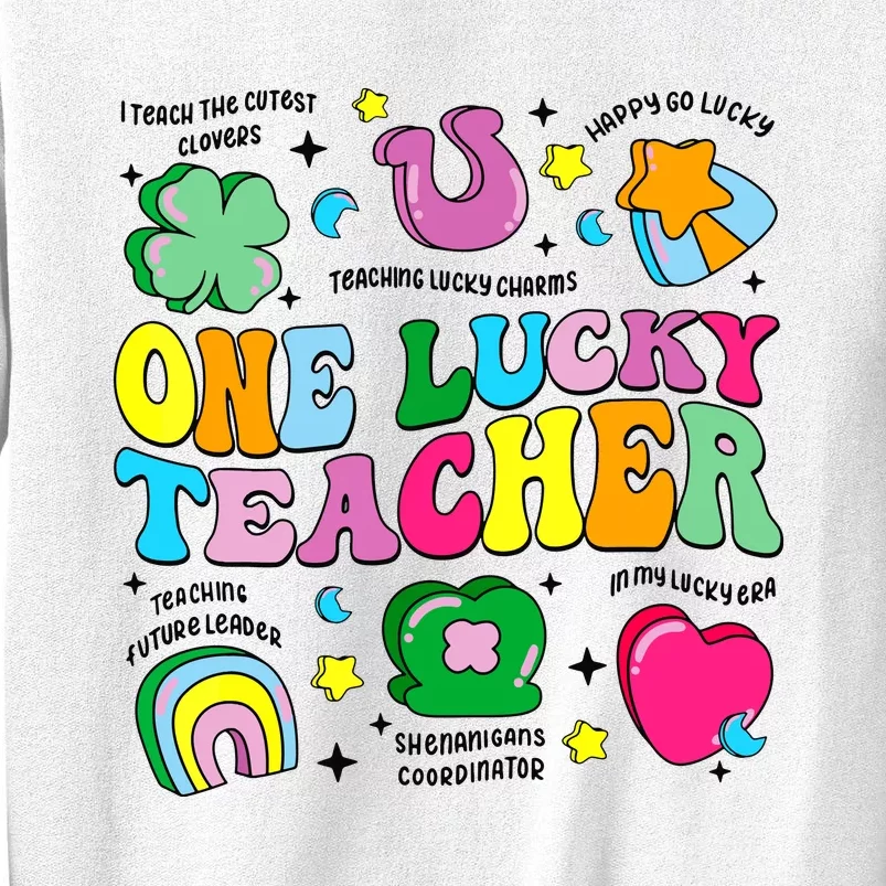 One Lucky Teacher Retro Teacher St Patricks Day Teaching Sweatshirt