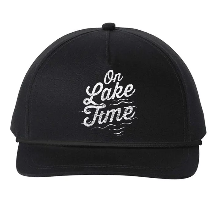 On Lake Time Funny Summer Boating And Fishing Snapback Five-Panel Rope Hat