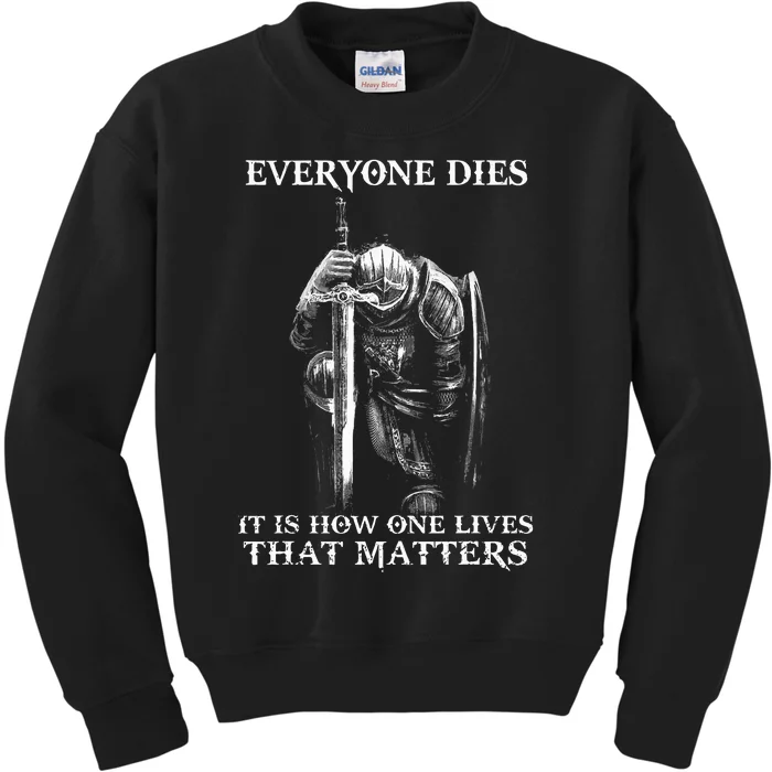 One Lives That Matters Knight Templar Christian Warrior Kids Sweatshirt