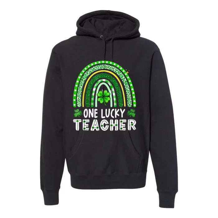 One Lucky Teacher Rainbow St Patrick’S Day Premium Hoodie