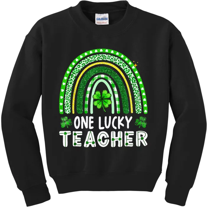 One Lucky Teacher Rainbow St Patrick’S Day Kids Sweatshirt