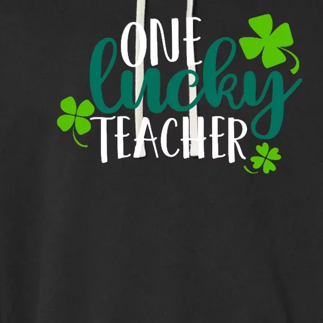 One Lucky Teacher St Patrick's Day Garment-Dyed Fleece Hoodie