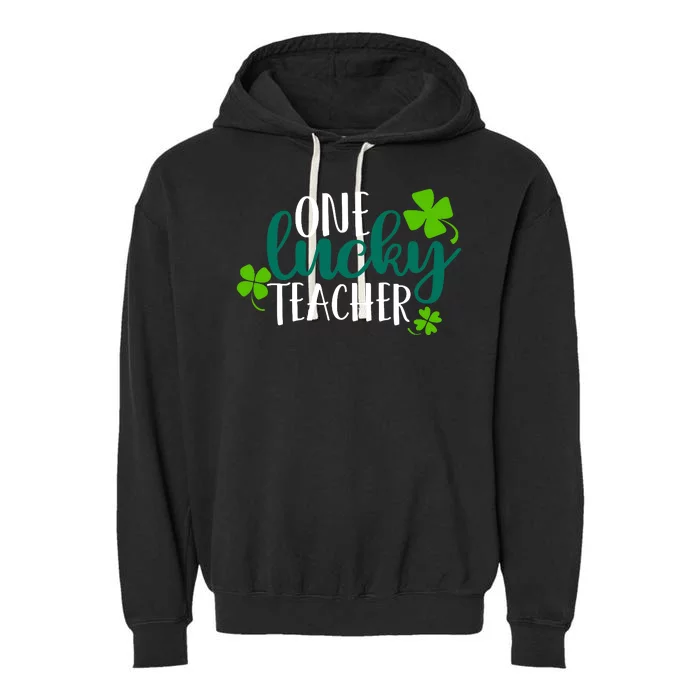 One Lucky Teacher St Patrick's Day Garment-Dyed Fleece Hoodie