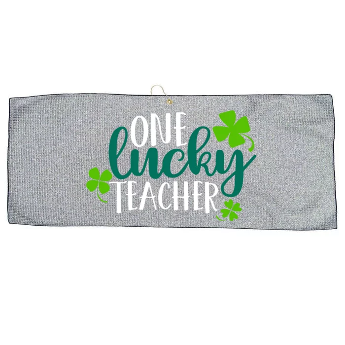 One Lucky Teacher St Patrick's Day Large Microfiber Waffle Golf Towel