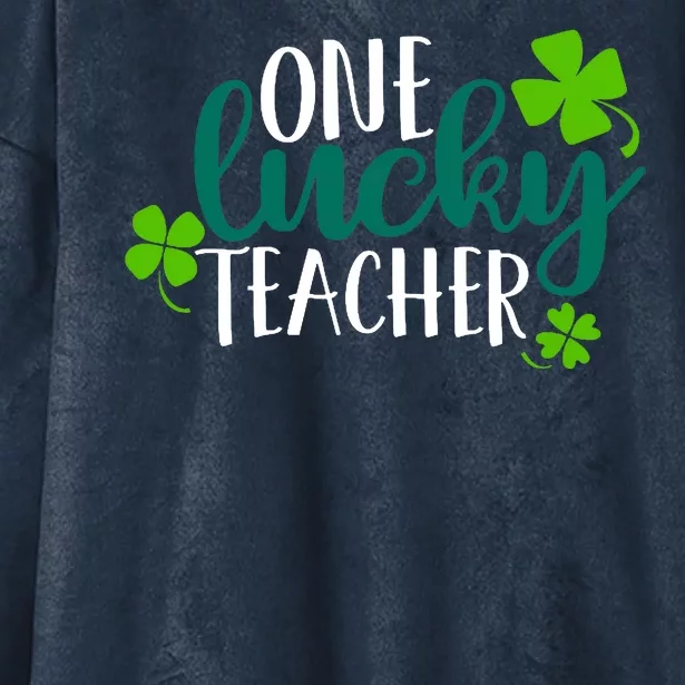 One Lucky Teacher St Patrick's Day Hooded Wearable Blanket