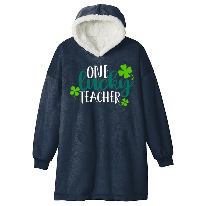 One Lucky Teacher St Patrick's Day Hooded Wearable Blanket