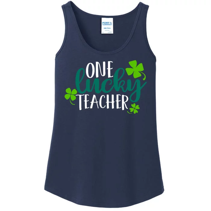 One Lucky Teacher St Patrick's Day Ladies Essential Tank