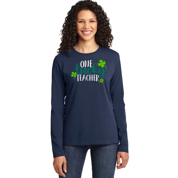 One Lucky Teacher St Patrick's Day Ladies Long Sleeve Shirt