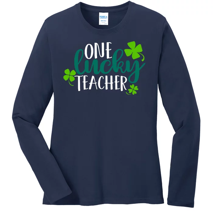 One Lucky Teacher St Patrick's Day Ladies Long Sleeve Shirt