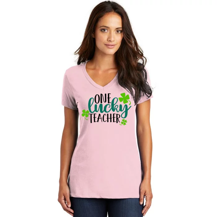 One Lucky Teacher St Patrick's Day Women's V-Neck T-Shirt