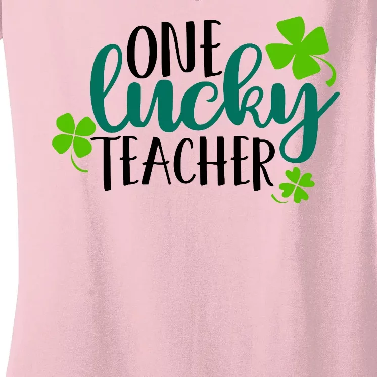 One Lucky Teacher St Patrick's Day Women's V-Neck T-Shirt