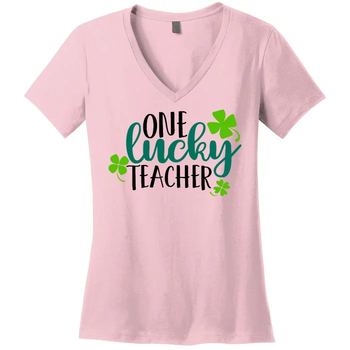 One Lucky Teacher St Patrick's Day Women's V-Neck T-Shirt