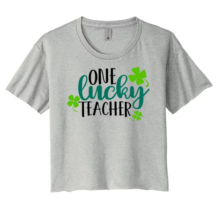 One Lucky Teacher St Patrick's Day Women's Crop Top Tee