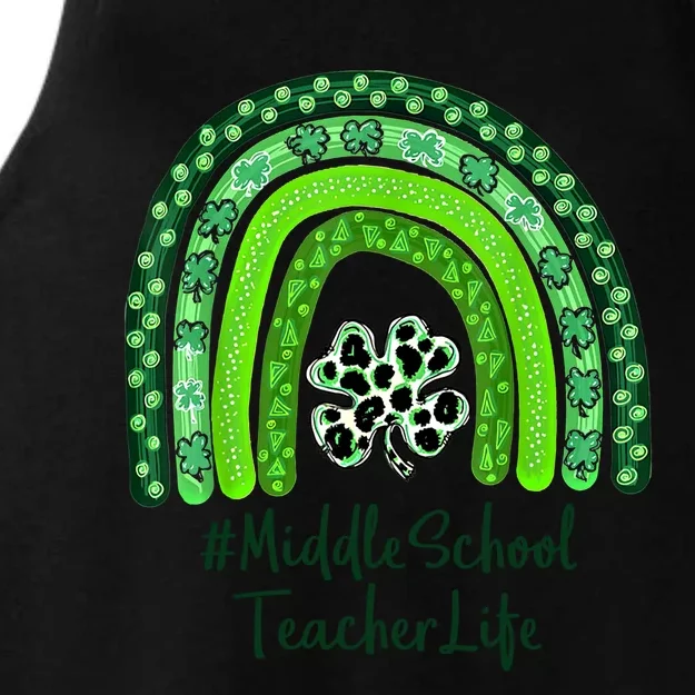 One Lucky Teacher St Patrick's Day Middle School Teacher For Gift Ladies Tri-Blend Wicking Tank