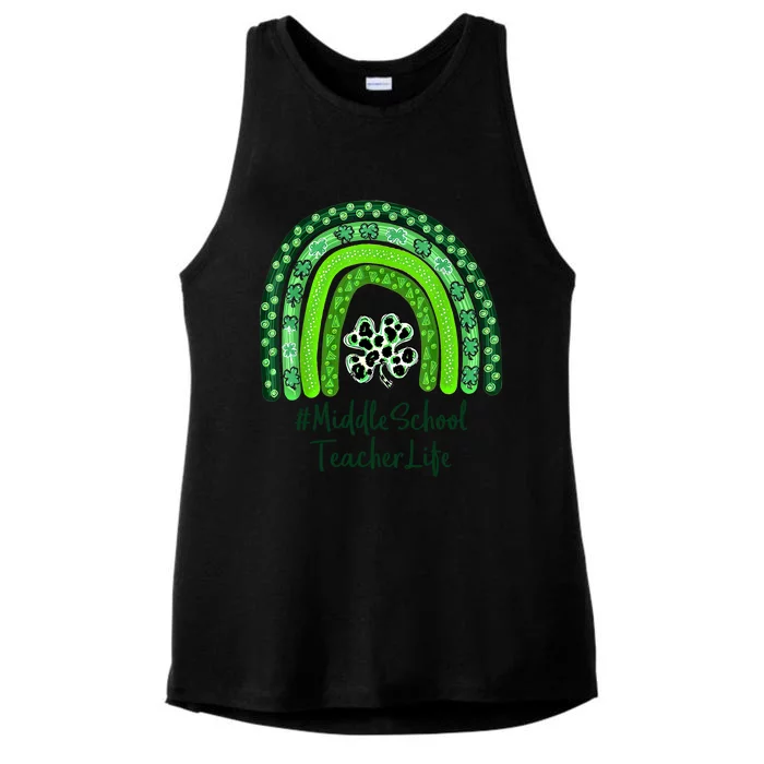 One Lucky Teacher St Patrick's Day Middle School Teacher For Gift Ladies Tri-Blend Wicking Tank