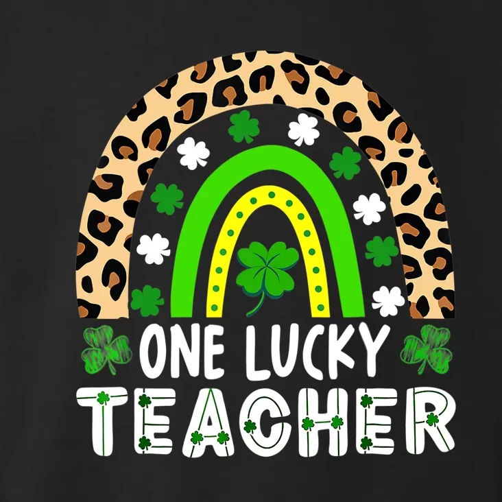 One Lucky Teacher Leoaprd Rainbow St Patrick’s Day Toddler Hoodie