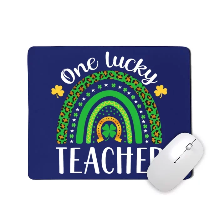 One Lucky Teacher St Patricks Day Teacher Rainbow Graphic Plus Size Mousepad