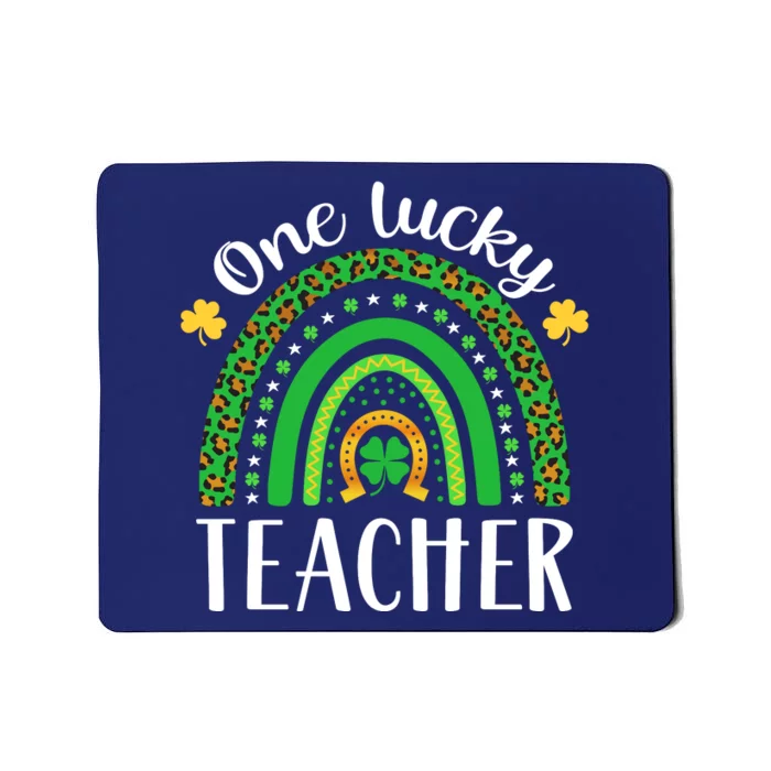 One Lucky Teacher St Patricks Day Teacher Rainbow Graphic Plus Size Mousepad