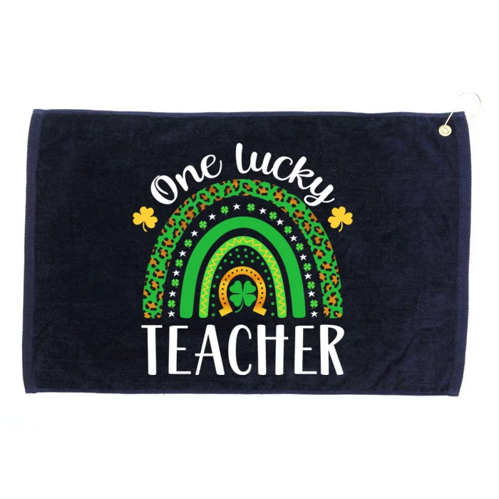 One Lucky Teacher St Patricks Day Teacher Rainbow Graphic Plus Size Grommeted Golf Towel