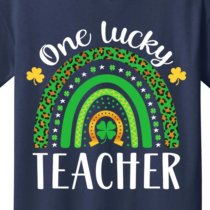 One Lucky Teacher St Patricks Day Teacher Rainbow Graphic Plus Size Kids T-Shirt