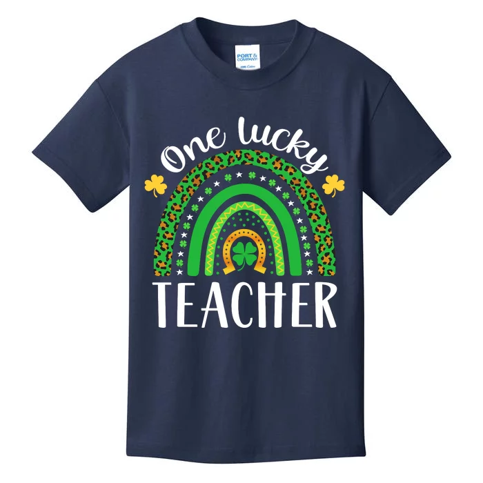 One Lucky Teacher St Patricks Day Teacher Rainbow Graphic Plus Size Kids T-Shirt