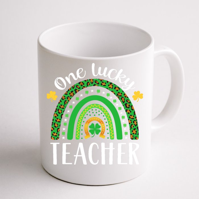 One Lucky Teacher St Patricks Day Teacher Rainbow Graphic Plus Size Front & Back Coffee Mug