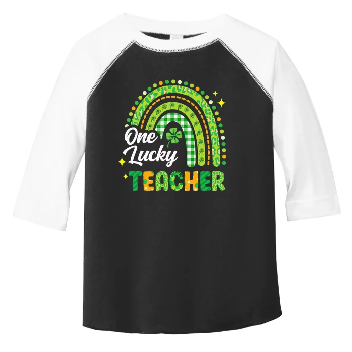 One Lucky Teacher St Patricks Day Rainbow Shamrock Toddler Fine Jersey T-Shirt