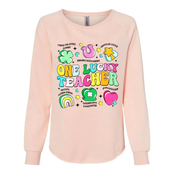 One Lucky Teacher Retro Teacher St Patricks Day Teaching Womens California Wash Sweatshirt