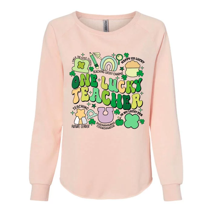 One Lucky Teacher St Patricks Day Irish Teacher Lucky Era Womens California Wash Sweatshirt