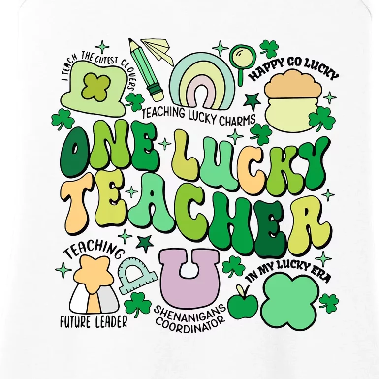 One Lucky Teacher St Patricks Day Irish Teacher Lucky Era Ladies Essential Tank