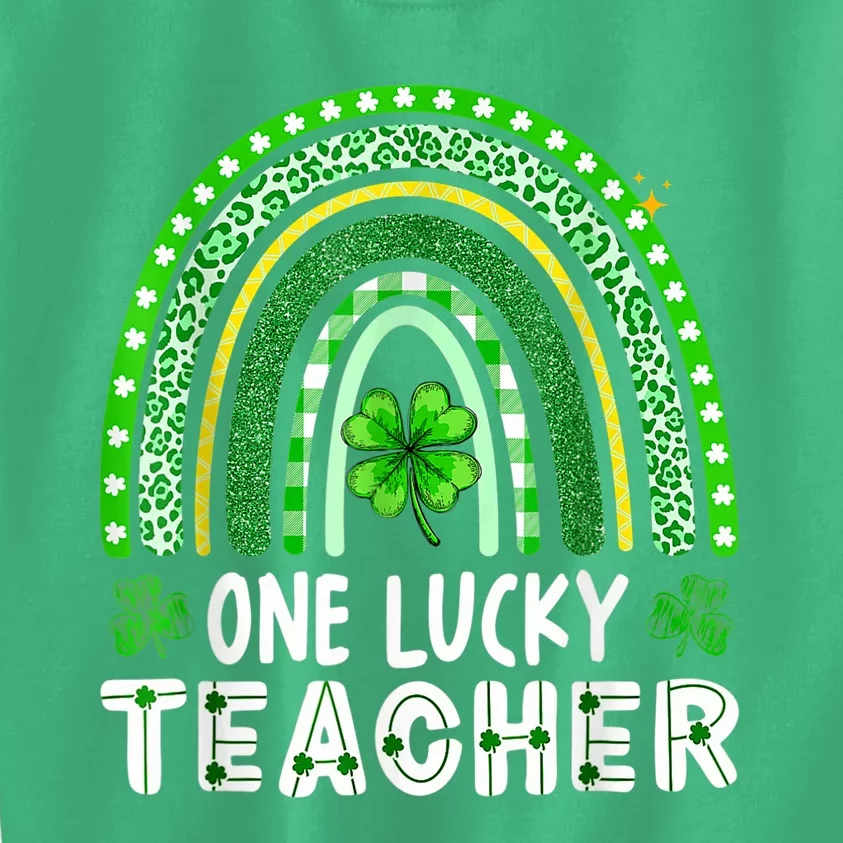 One Lucky Teacher Rainbow St Patrick’s Day Kids Sweatshirt