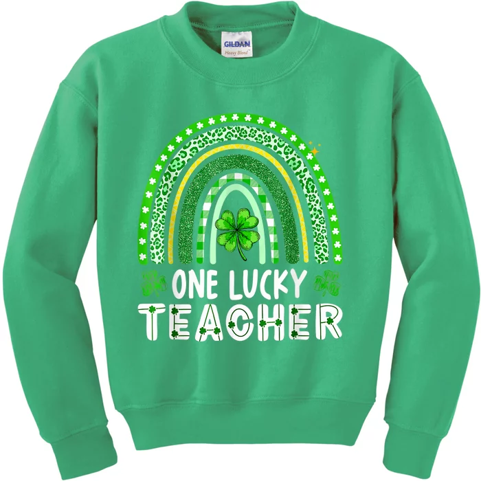 One Lucky Teacher Rainbow St Patrick’s Day Kids Sweatshirt