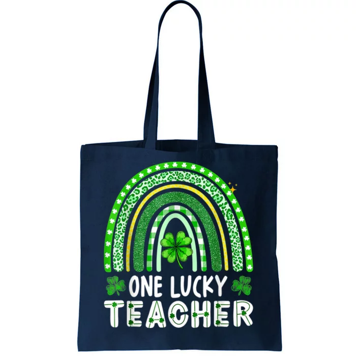 One Lucky Teacher Rainbow St Patrick’s Day Tote Bag