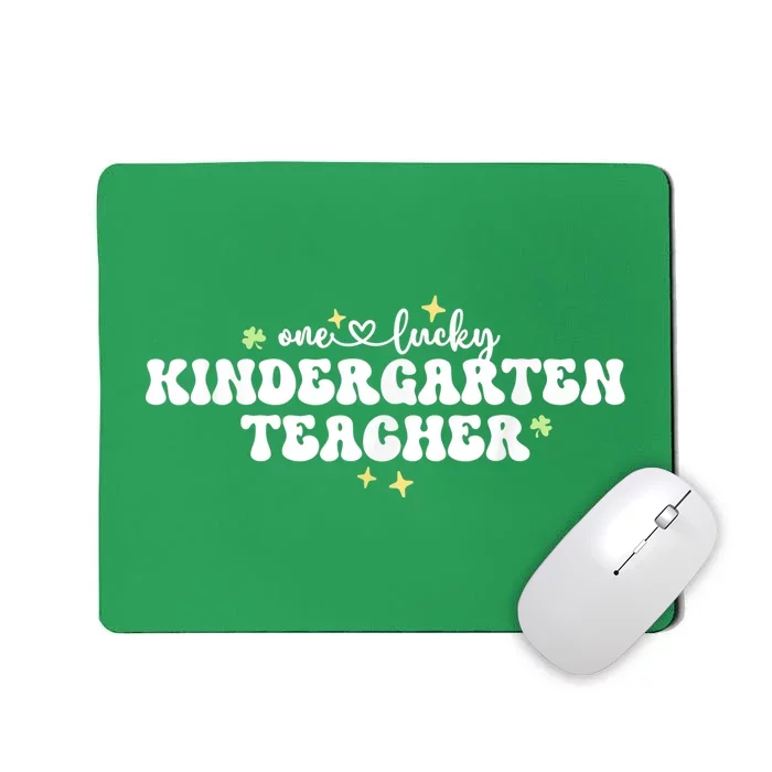 One Lucky Teacher Retro Kindergarten Teacher St Patricks Day Mousepad