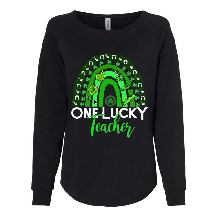 One Lucky Teacher Rainbow St. Patricks Day Irish Teacher Womens California Wash Sweatshirt