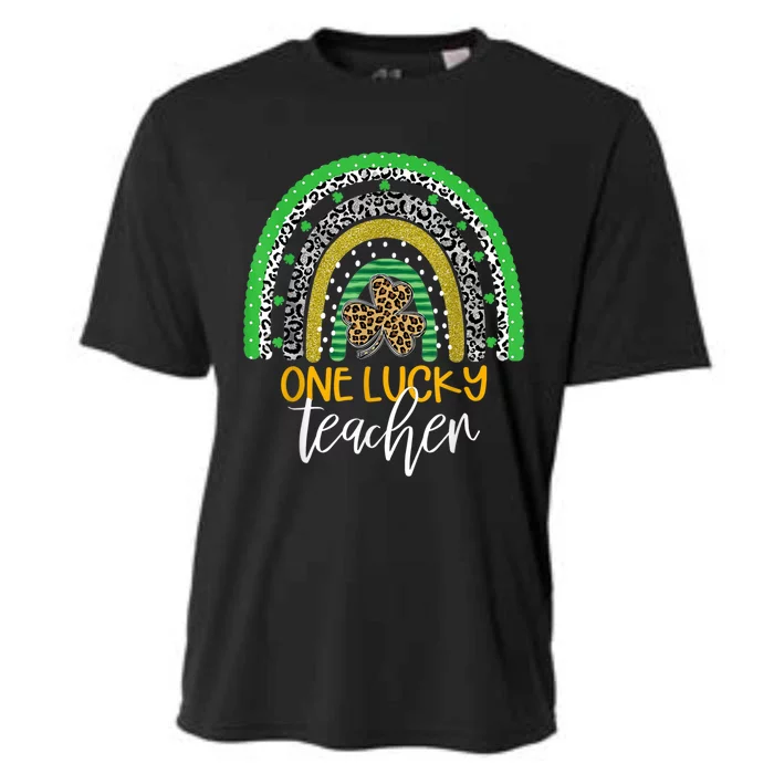 One Lucky Teacher Rainbow Shirt School St Patrick’s Day Cooling Performance Crew T-Shirt