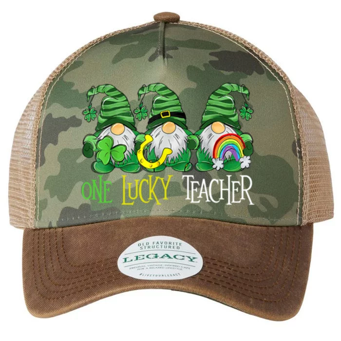 One Lucky Teacher Gnome St Patrick's Day Legacy Tie Dye Trucker Hat