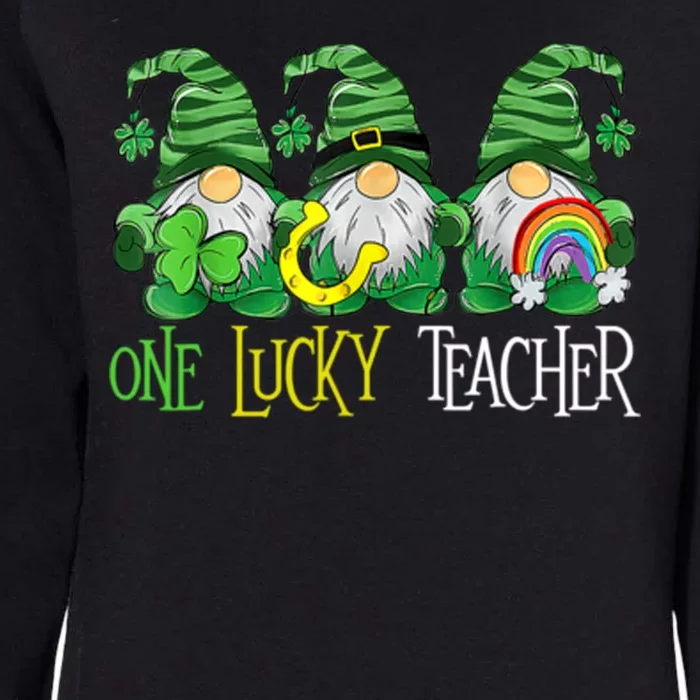 One Lucky Teacher Gnome St Patrick's Day Womens California Wash Sweatshirt