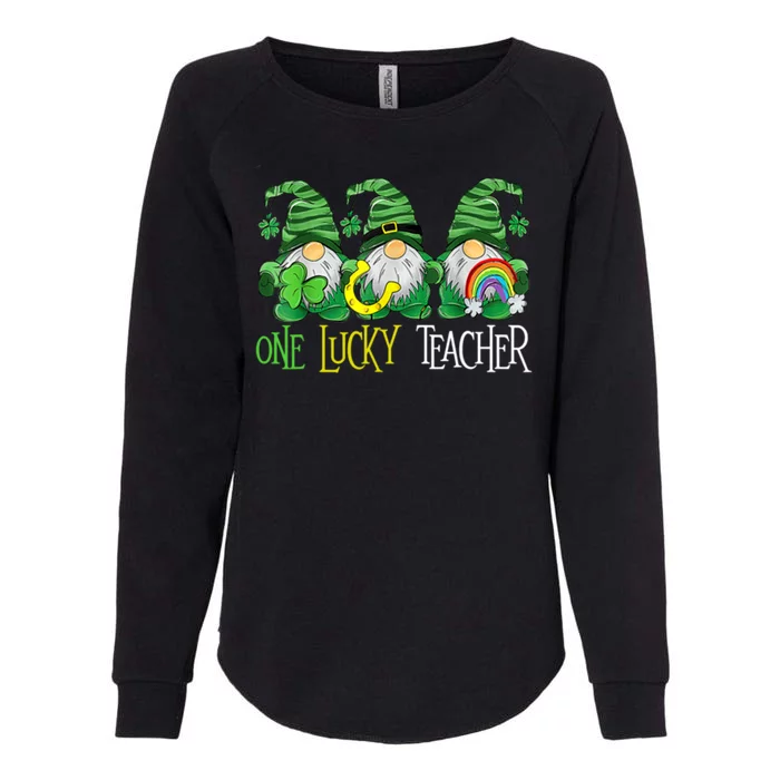 One Lucky Teacher Gnome St Patrick's Day Womens California Wash Sweatshirt