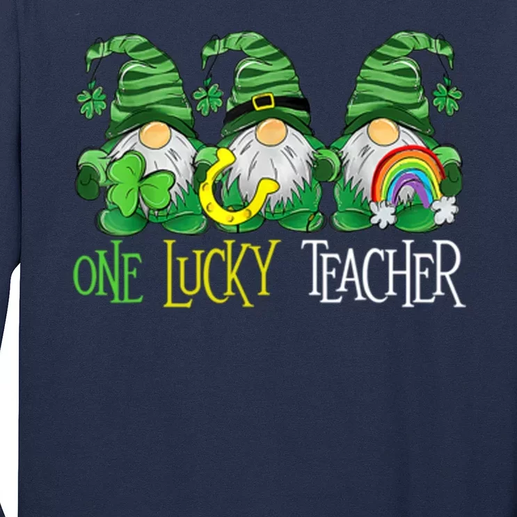 One Lucky Teacher Gnome St Patrick's Day Long Sleeve Shirt