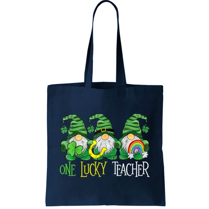 One Lucky Teacher Gnome St Patrick's Day Tote Bag