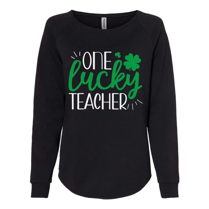 One Lucky Teacher St. Patrick's Day Irish Teacher Shamrock Womens California Wash Sweatshirt