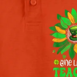 One Lucky Teacher St Patrick's Day Sunflower Dry Zone Grid Performance Polo