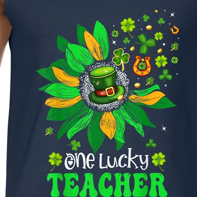 One Lucky Teacher St Patrick's Day Sunflower Comfort Colors® Tank Top