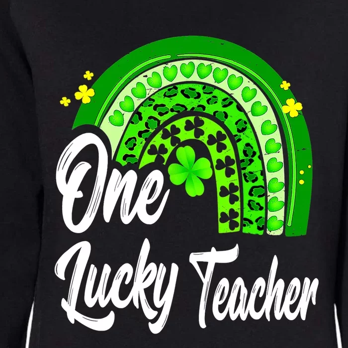 One Lucky Teacher Rainbow Leopard St Patrick’s Day Womens California Wash Sweatshirt