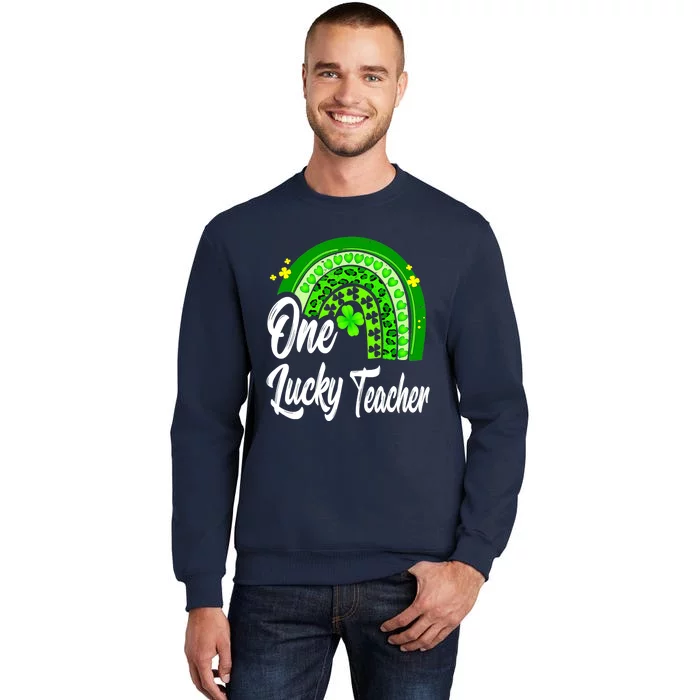 One Lucky Teacher Rainbow Leopard St Patrick’s Day Sweatshirt