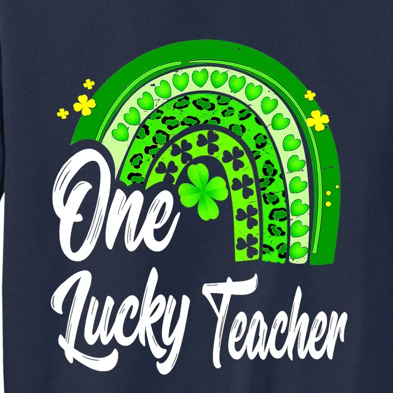 One Lucky Teacher Rainbow Leopard St Patrick’s Day Sweatshirt