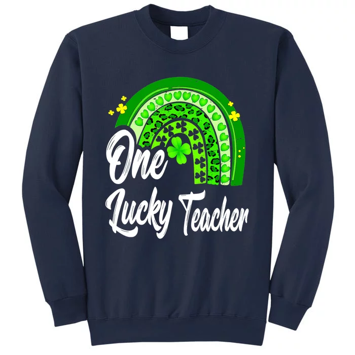 One Lucky Teacher Rainbow Leopard St Patrick’s Day Sweatshirt