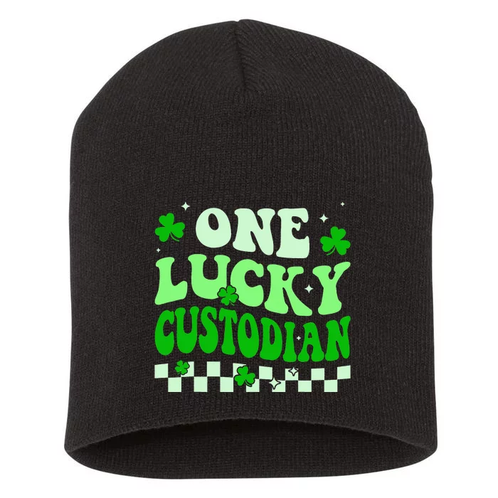 One Lucky Teacher St Patricks Day School Teach Short Acrylic Beanie