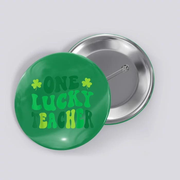 One Lucky Teacher Retro Vintage St Patrick's Day Button